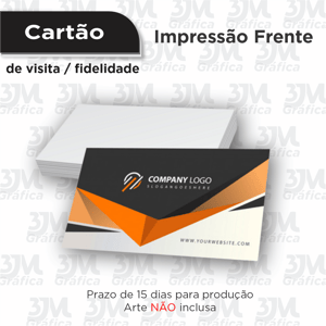 Cartão de visita 4x0 - UV total Couchê 250g 9X5 4x4 Verniz UV Total - FRENTE  