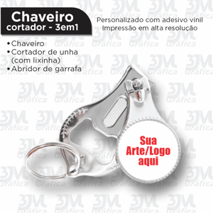 Chaveiro 3em1      Adesivo vinil + Laminação