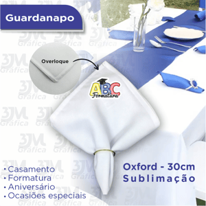 Guardanapos em Oxford Oxford 30x30cm   Overloque 