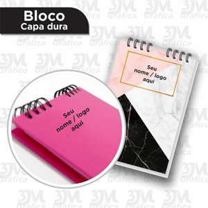 Bloco anotações - Capa dura  10X15   Laminação brilho Wire-o