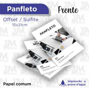 Panfleto offset 15x21cm - FRENTE Offset / Sulfite 75g 15x21cm 4X0  Corte Reto 