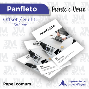 Panfleto offset 15x21cm - Frente e Verso Offset / Sulfite 75g 15x21cm 4X4  Corte Reto 