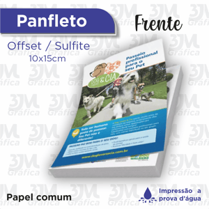 Panfleto offset 10x15cm - FRENTE Offset / Sulfite 75g 10x15cm 4X0  Corte Reto 