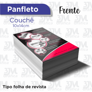 Panfleto Couchê 10x14cm - FRENTE Couche 90g 10x14cm 4X0  Corte Reto 