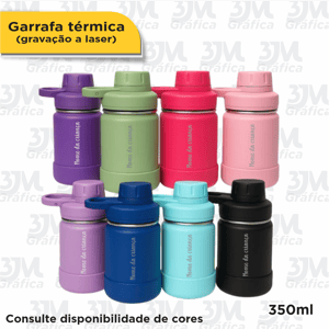 Garrafa Térmica com bico 350ml    Gravação Laser 