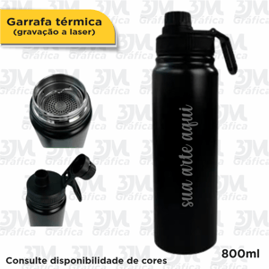 Garrafa Térmica 800 ml     Gravação Laser 