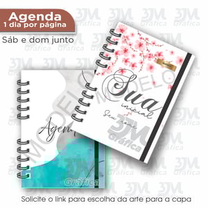 Agenda 2026 - 1 dia por página Offiset 75g 15X21 4x0 Laminação Brilho Wire-o 370 páginas