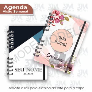 Agenda 2026 - Visão Semanal Offiset 75g 15X21  Laminação Brilho Wire-o 160 páginas