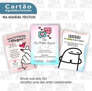 Cartão de agradecimento Papel Offset 180g 10X7 4X0 - Impressão frente Sem brilho (FOSCO) Corte Reto 