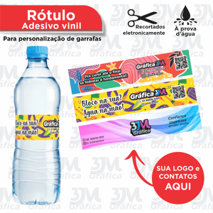 Rótulo para água mineral Adesivo Vinil 20x4cm    
