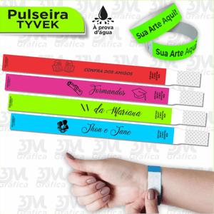 Pulseira para eventos Tyveck  Impressão em PRETO   CONSULTE DISPONIBILIDADE DE CORES
