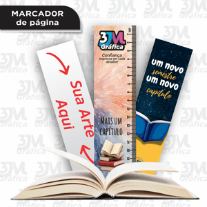 Marcador de página Couchê 250g 18x5cm  Verniz UV total frente  