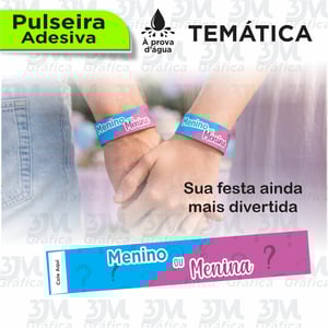 Pulseiras Adesivas - Temática Adesivo Vinil Leitoso 25x3cm   Corte Reto 