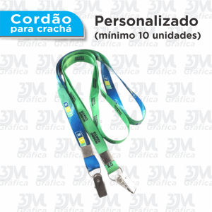 Tirante para crachá - Personalizado  2mm   Jacaré de metal 