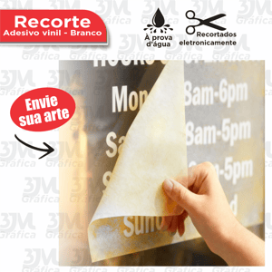 Recorte - Adesivo vinil branco   BRANCO  Apenas recorte Adicional da máscara de transferência