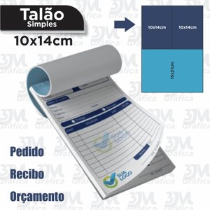 TALAO DE PEDIDOS 10x14cm Offset 75g 10x14cm   100 folhas Produzidos em PARES