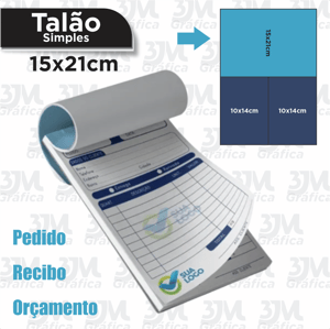 TALAO DE PEDIDOS 15x21cm Offset 75g 15x21cm    100 folhas