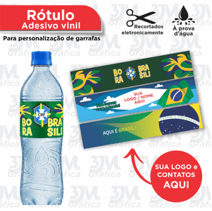 Rótulo para água mineral Adesivo Vinil 20x4cm    