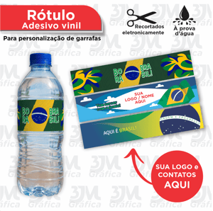 Rótulo para água mineral Adesivo Vinil 20x4cm    