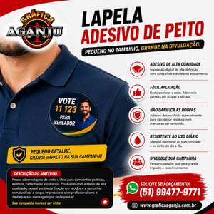 Adesivo Lapela (papel couche) tamanho 7,5 x 7,5 Adesivo papel couche 7,5 x 7,5 4x0 cores   