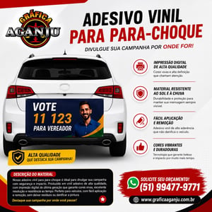 Adesivo vinil para carro (para-choque)  tamanho 10 x 20 4 cores Adesivo vinil 10 x 20 4x0   
