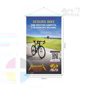 BANNER TAMANHO 2,00X1.00M Lona 440g 2,00X1,00M 4x0  Bastão e Cordinha 