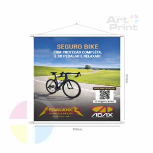 BANNER TAMANHO 1,00X1.00M Lona 440g 1,00X1,00M 4x0  Bastão e Cordinha 