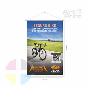 BANNER TAMANHO 0,90X0,60M Lona 440g 0,90X0,60M 4x0  Bastão e Cordinha 