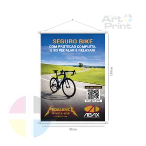 BANNER TAMANHO 1,20X0,80M Lona 440g 1,20X0,80M 4x0  Bastão e Cordinha 