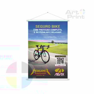 BANNER EM LONA 440G PERSONALIZE O SEU TAMANHO Lona 440g Personalizado 4x0 Brilho Bastão e Cordinha 