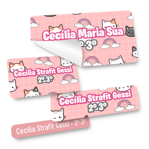 Kit Cartela de Adesivos (Mini/Peq./Média e Grande; Total 152un) Lápis, Canetinhas, Cadernos, Garrafinhas e etc