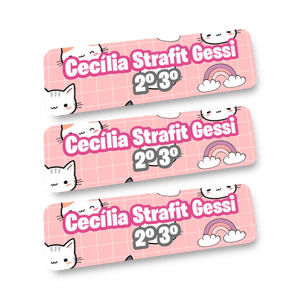 Cartela de Adesivos (Individuais)      Lápis, Canetinhas, Cadernos, Garrafinhas e etc