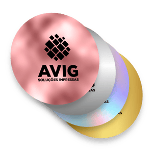 Adesivo Premium Redondo Vinil - Resistente a água     