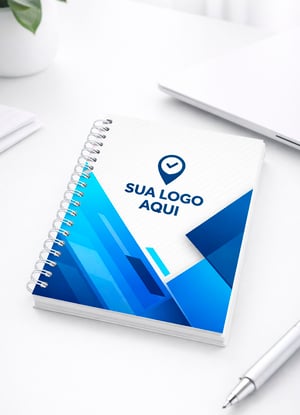 Caderno capa dura empresarial com sua logo Capa Dura 16X22 cm Capa Colorida / Miolo PB Laminação BOPP Fosco Wire-o Saco Canguru