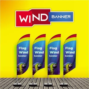 Wind Banner Completo Tam P TECIDO TECNOSPORT 100% SINTÉTICO 1.85M X 0.65M DUPLA-FACE | IMPRESSÃO ULTRA-HD EPSON ESTRUTURA DE ALUMÍNIO DESMONTÁVEL FACA | PENA | VELA | ÂNGULO / BASE TITAN BLACK 