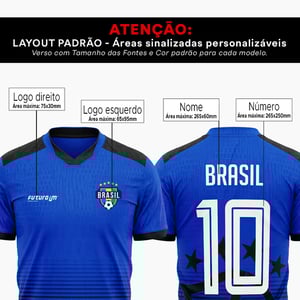 CAMISETA BRASIL COPA - Tecido Profit - Personalizada com Nome
