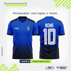 CAMISETA BRASIL COPA - Tecido Profit - Personalizada com Nome