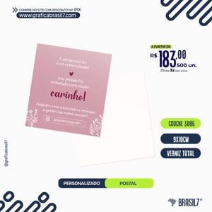 CARTÃO POSTAL 9x10cm 300g