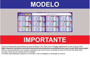 Tabela da Copa 3 DOBRAS 7x10cm