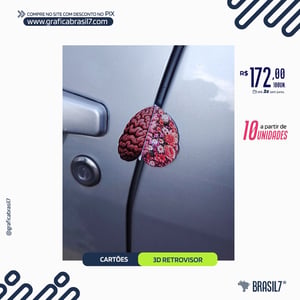 CARTÃO DE VISITA 3D dobrável Retrovisor carro