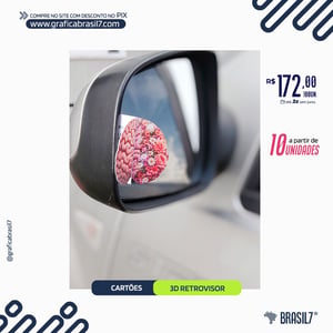 CARTÃO DE VISITA 3D dobrável Retrovisor carro