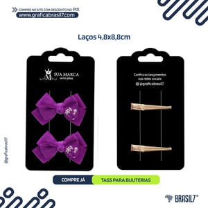 TAG BIJU 5X9cm 300g Laminação Fosca
