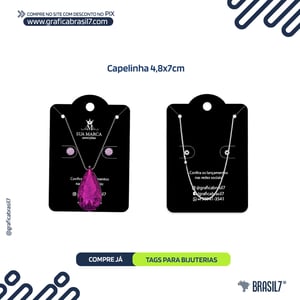 TAG BIJU 5X9cm 300g Laminação Fosca