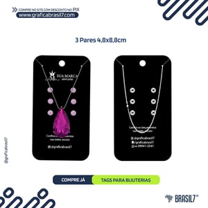 TAG BIJU 5X9cm 300g Laminação Fosca