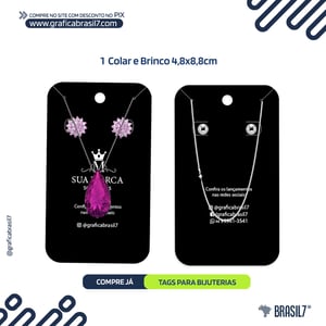 TAG BIJU 5X9cm 300g Laminação Fosca