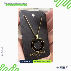 TAG BIJU 9x5cm 300g Verniz Localizado