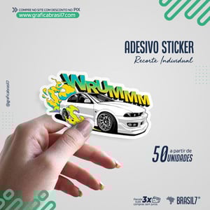 ADESIVO EM VINIL 5x5cm Recortados Individualmente (Stickers) Vinil Branco Brilho 120g 5x5cm 4x0  Impressão Só Frente   