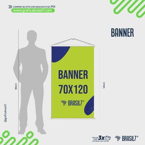 BANNER 70x120cm Lona Brilho 340g 70x120cm 4x0 Impressão Só Frente   