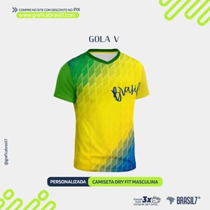 Camiseta Copa Dry Fit Masculina Tecido Dry Fit 100% Poliéster Personalizada Impressão Ultra HD Sublimática   Embalagem Individual