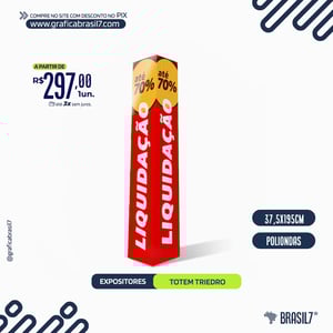 Totem Triedro Polionda Branca 4mm 750g 37,5x195cm 4x0 - Colorido Frente  Corte e Vinco Digital 